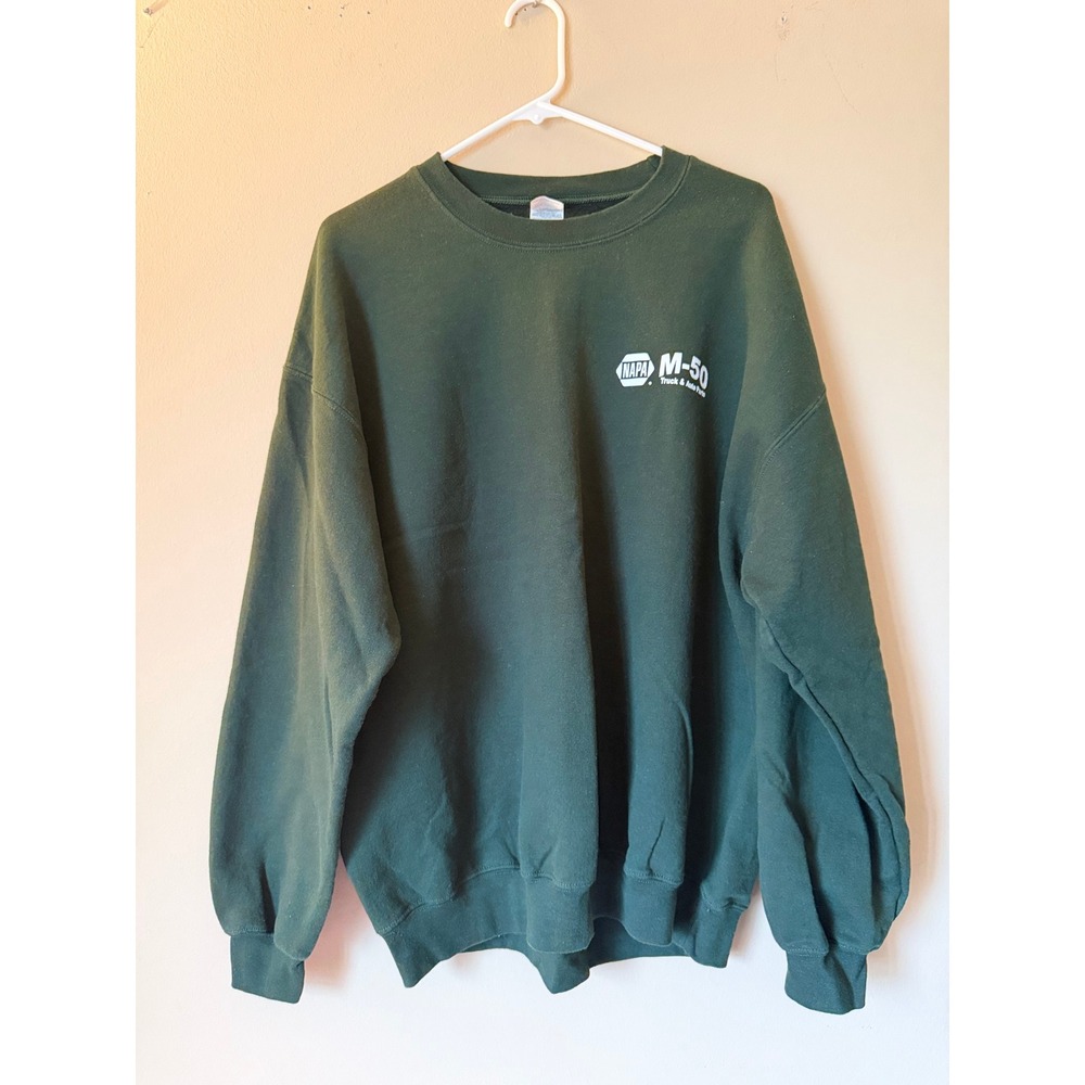 M-50 Truck & Auto Parts Crewneck Sweatshirt XL Forest Green Michigan Workwear